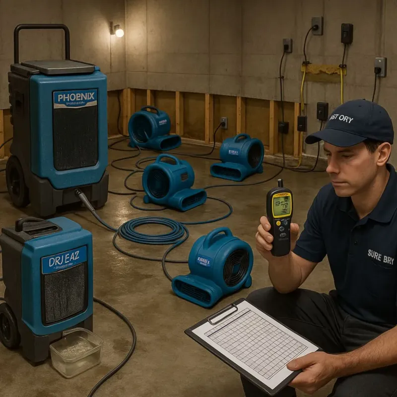 Structural Drying and Dehumidification process in North Liberty, IA